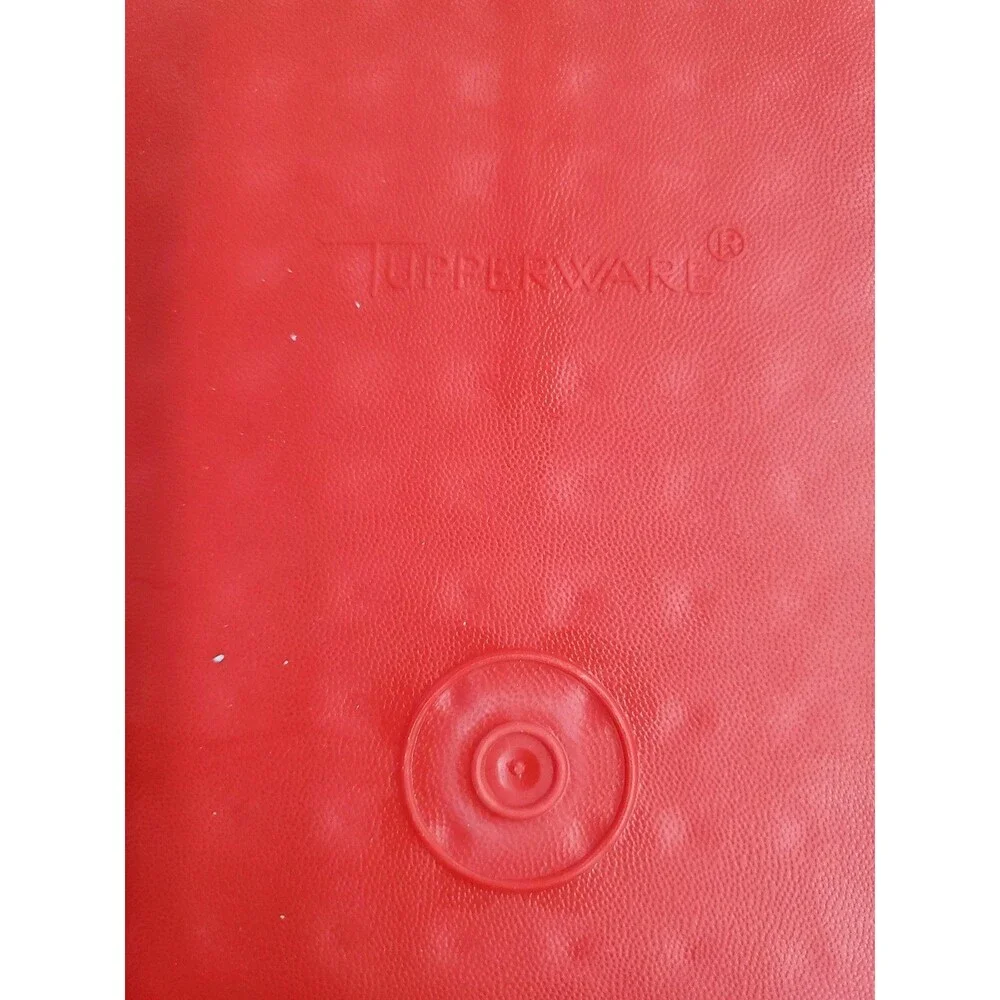 Vintage Tupperware 1518 Junior Season Serve Marinating Meat Container Lid Red